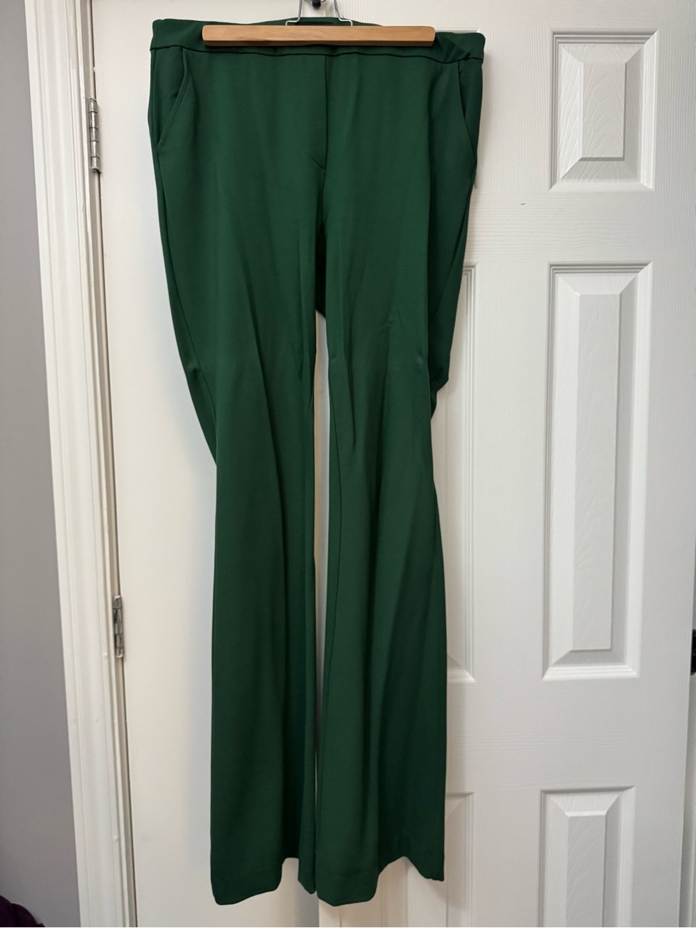 Forest Green Boot-Cut Pants with Comfortable Waistband
